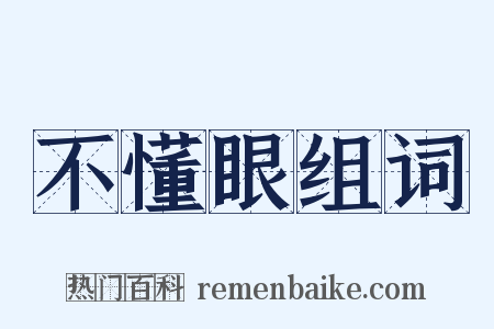 不懂眼组词是什么意思的图片